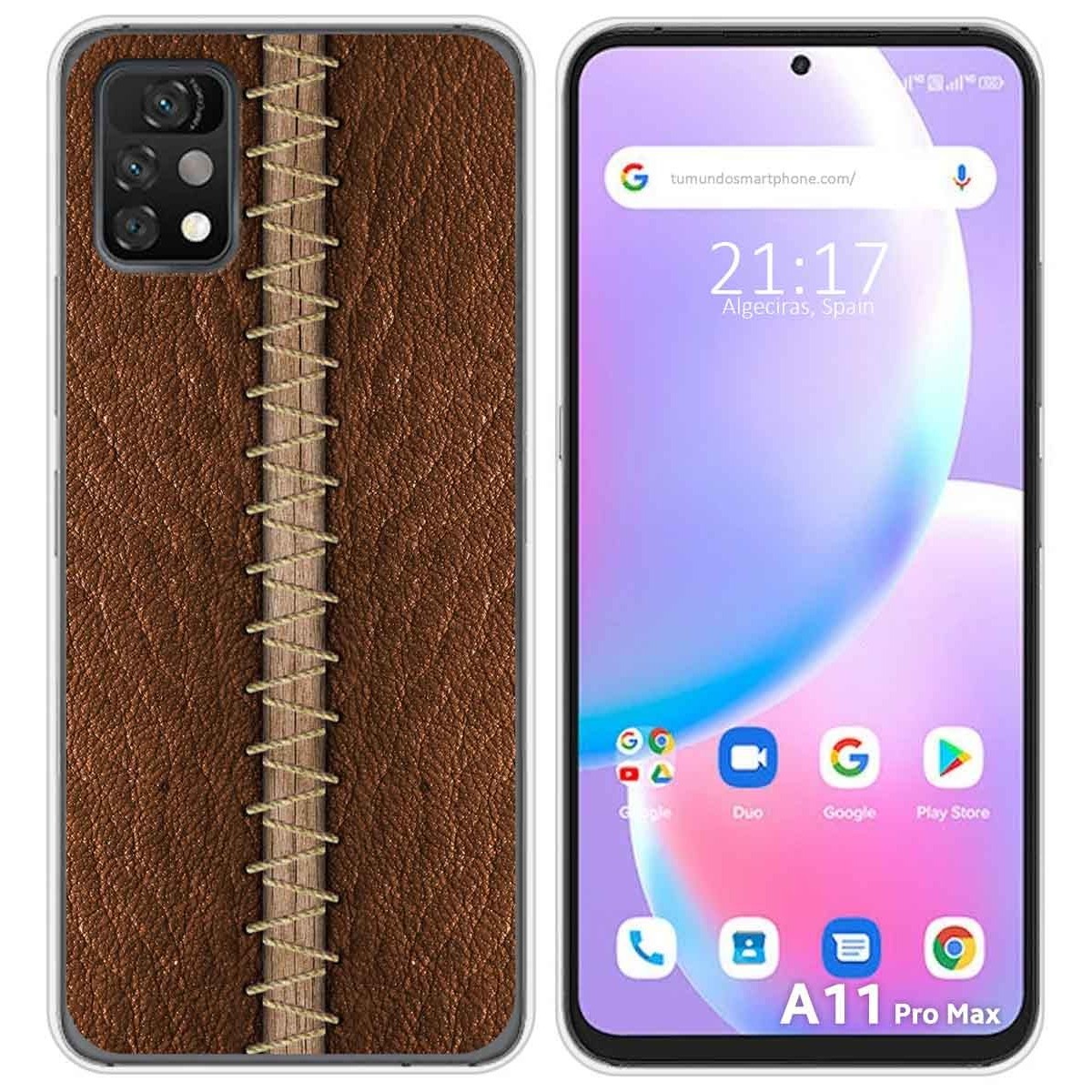Funda Silicona para Umidigi A11 Pro Max diseño Cuero 01 Dibujos