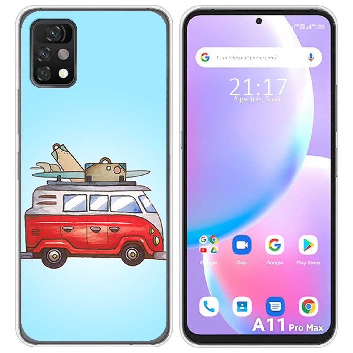 Funda Silicona para Umidigi A11 Pro Max diseño Furgoneta Dibujos