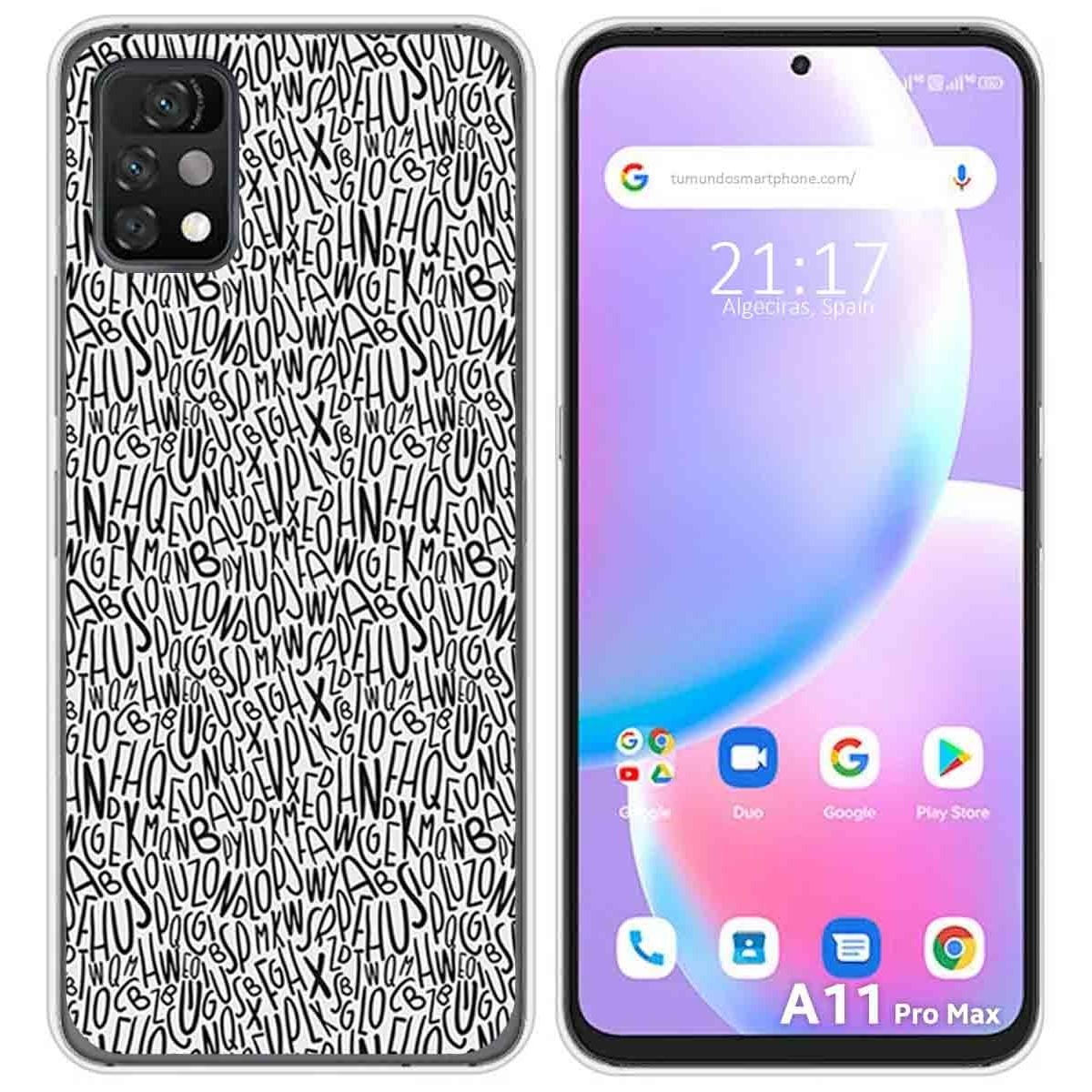 Funda Silicona para Umidigi A11 Pro Max diseño Letras Dibujos