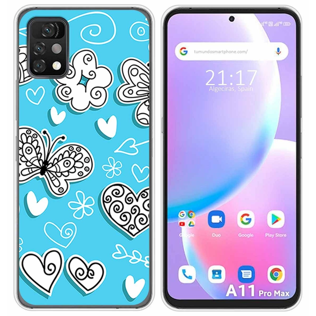 Funda Silicona para Umidigi A11 Pro Max diseño Mariposas Dibujos