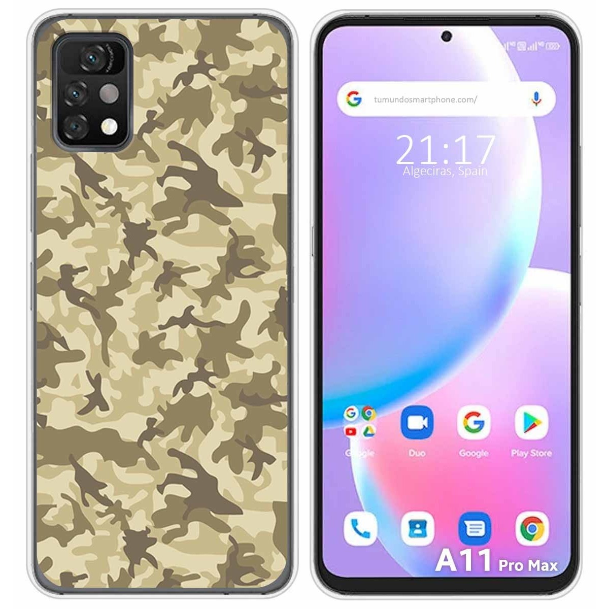 Funda Silicona para Umidigi A11 Pro Max diseño Sand Camuflaje Dibujos
