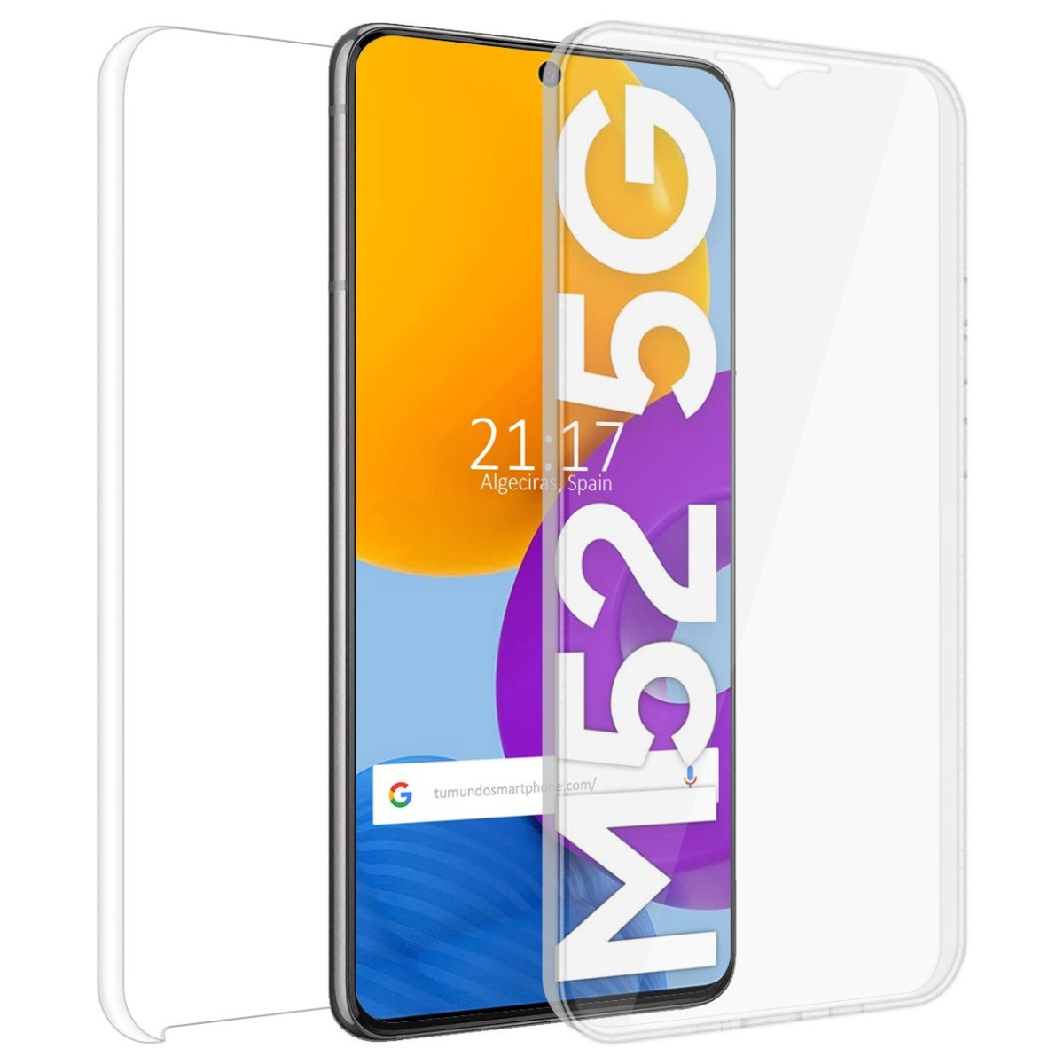 Funda Doble Transparente Pc + Tpu Full Body 360 para Samsung Galaxy M52 5G