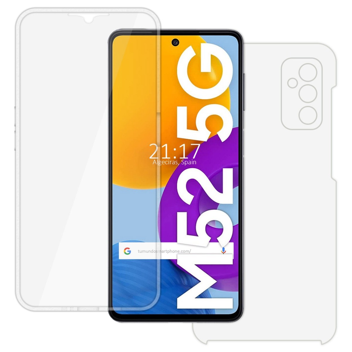Funda Doble Transparente Pc + Tpu Full Body 360 para Samsung Galaxy M52 5G