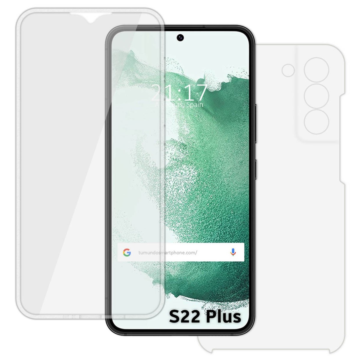 Funda Doble Transparente Pc + Tpu Full Body 360 para Samsung Galaxy S22 Plus 5G