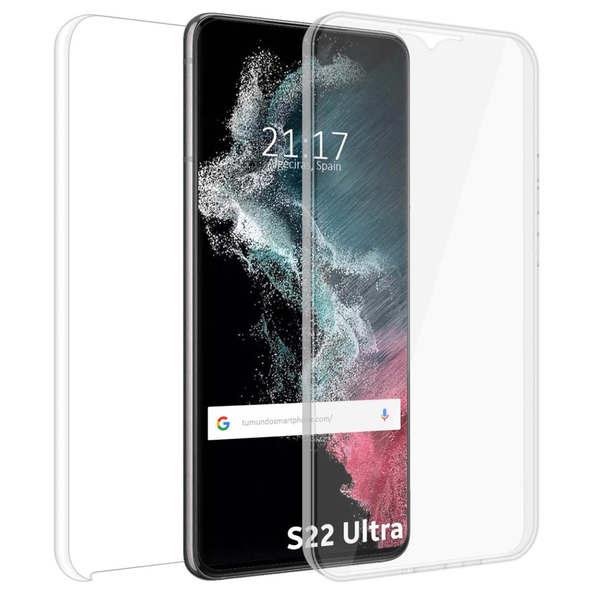 Funda Doble Transparente Pc + Tpu Full Body 360 para Samsung Galaxy S22 Ultra 5G