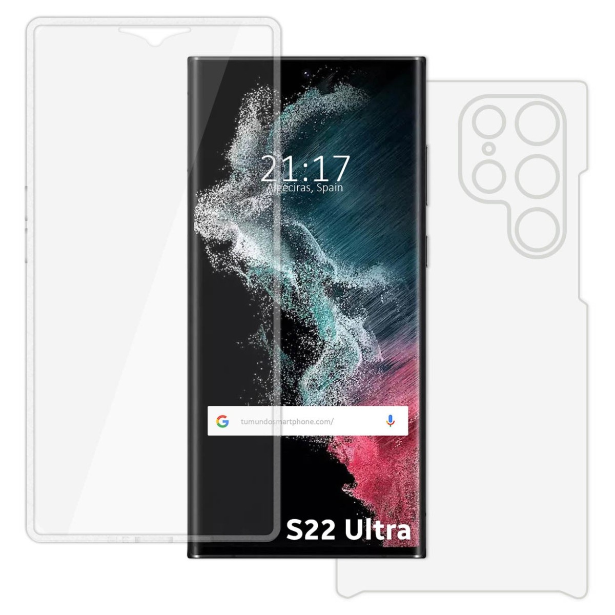 Funda Doble Transparente Pc + Tpu Full Body 360 para Samsung Galaxy S22 Ultra 5G