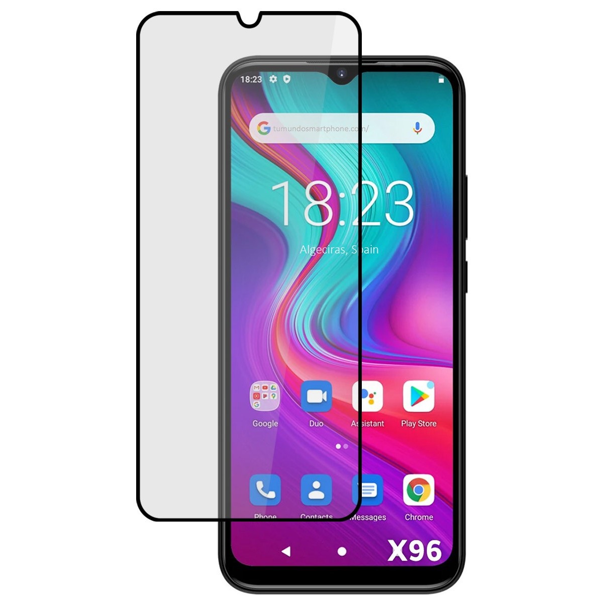 Protector Cristal Templado Completo 5D Full Glue Negro para Doogee X96 / X96 Pro Vidrio