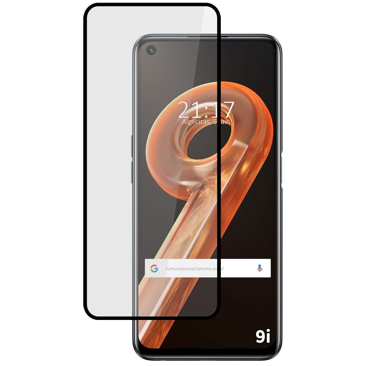 Protector Cristal Templado Completo 5D Full Glue Negro para Realme 9i Vidrio