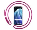 Funda Colgante Transparente para Oppo Reno 7 5G con Cordon Rosa Fucsia