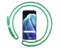 Funda Colgante Transparente para Oppo Reno 7 5G con Cordon Verde Agua