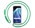 Funda Colgante Transparente para Oppo Reno 7 Pro 5G con Cordon Verde Agua