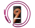 Funda Colgante Transparente para Realme 9i con Cordon Rosa Fucsia