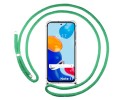 Funda Colgante Transparente para Xiaomi Redmi Note 11 / 11s con Cordon Verde Agua