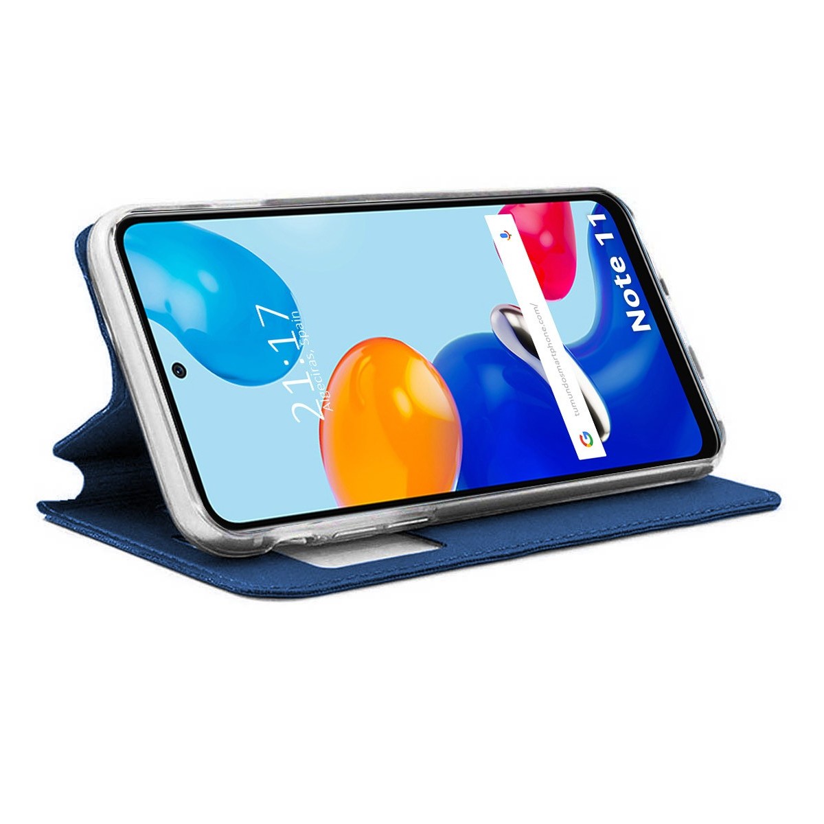 Funda Libro Soporte con Ventana para Xiaomi Redmi Note 11 / 11S color Azul