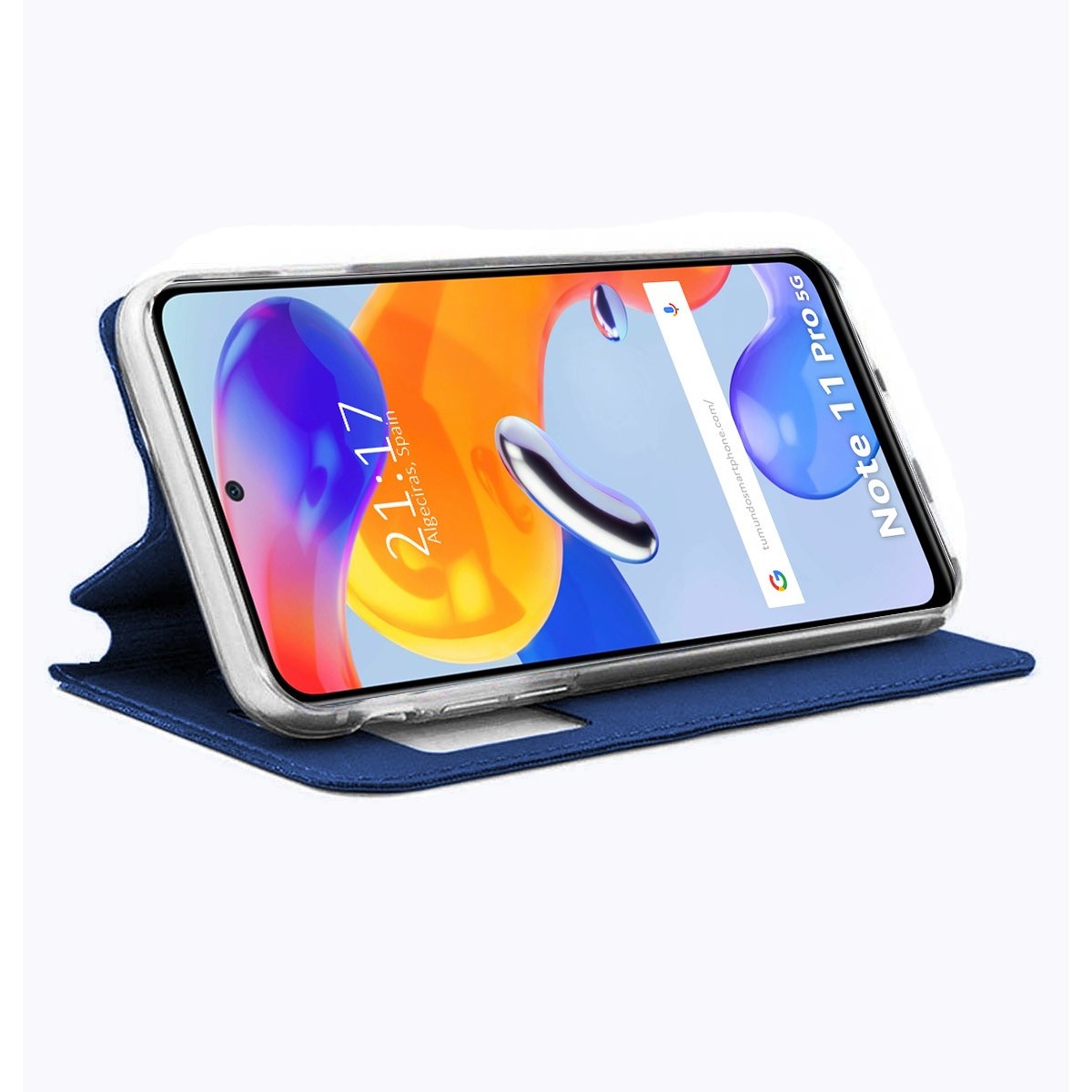 Funda Libro Soporte con Ventana para Xiaomi Redmi Note 11 Pro / 11 Pro 5G color Azul