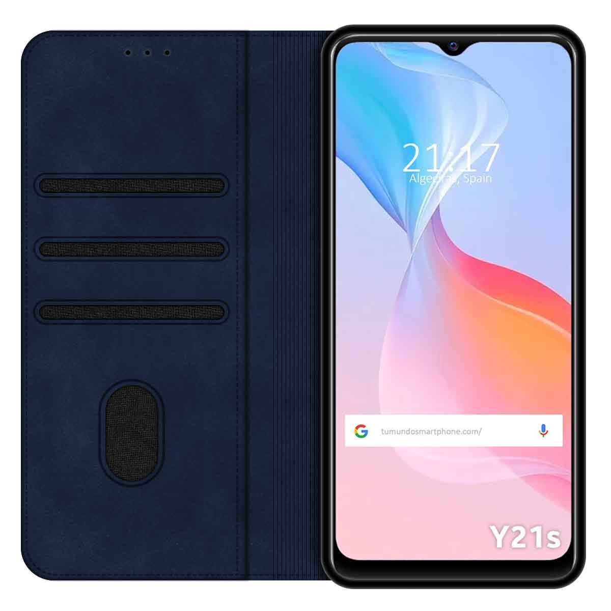 Funda Polipiel con Tarjetero para Vivo Y21 / Y21s / Y33s Color Azul