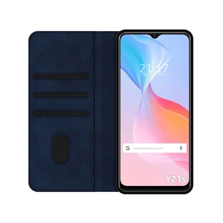 Funda Polipiel con Tarjetero para Vivo Y21 / Y21s / Y33s Color Azul