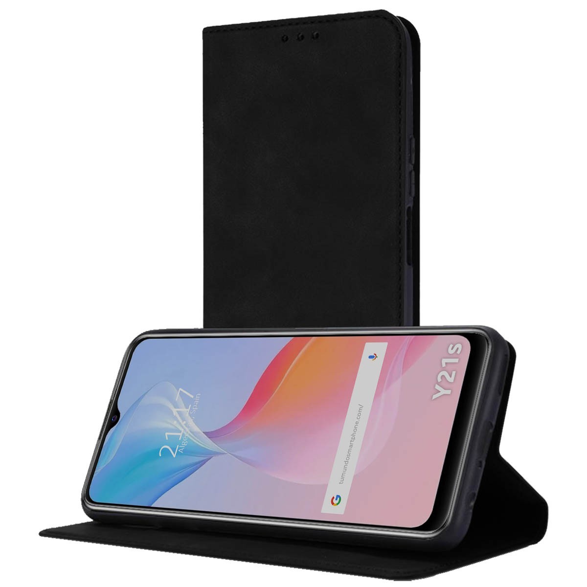 Funda Polipiel con Tarjetero para Vivo Y21 / Y21s / Y33s Color Negra