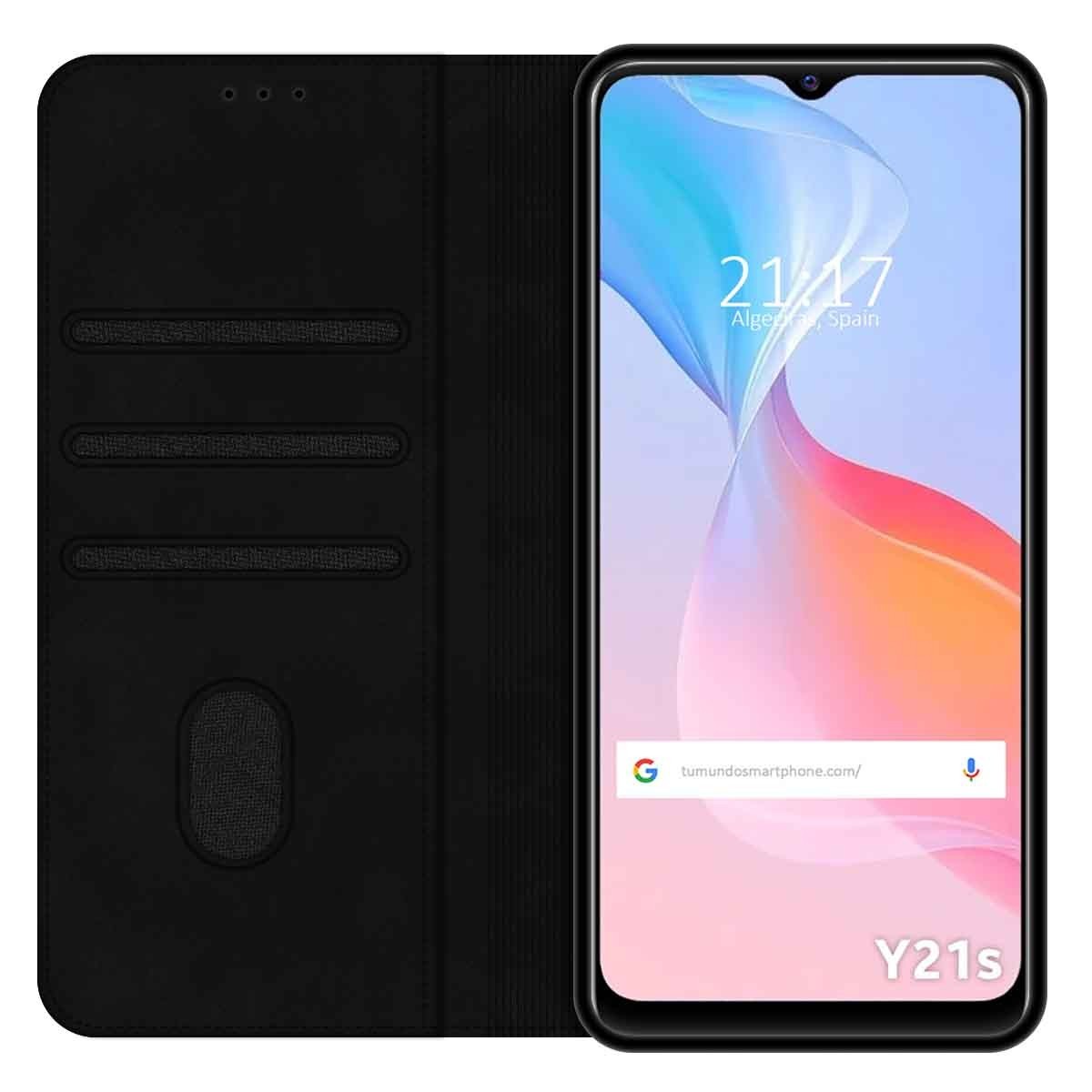 Funda Polipiel con Tarjetero para Vivo Y21 / Y21s / Y33s Color Negra