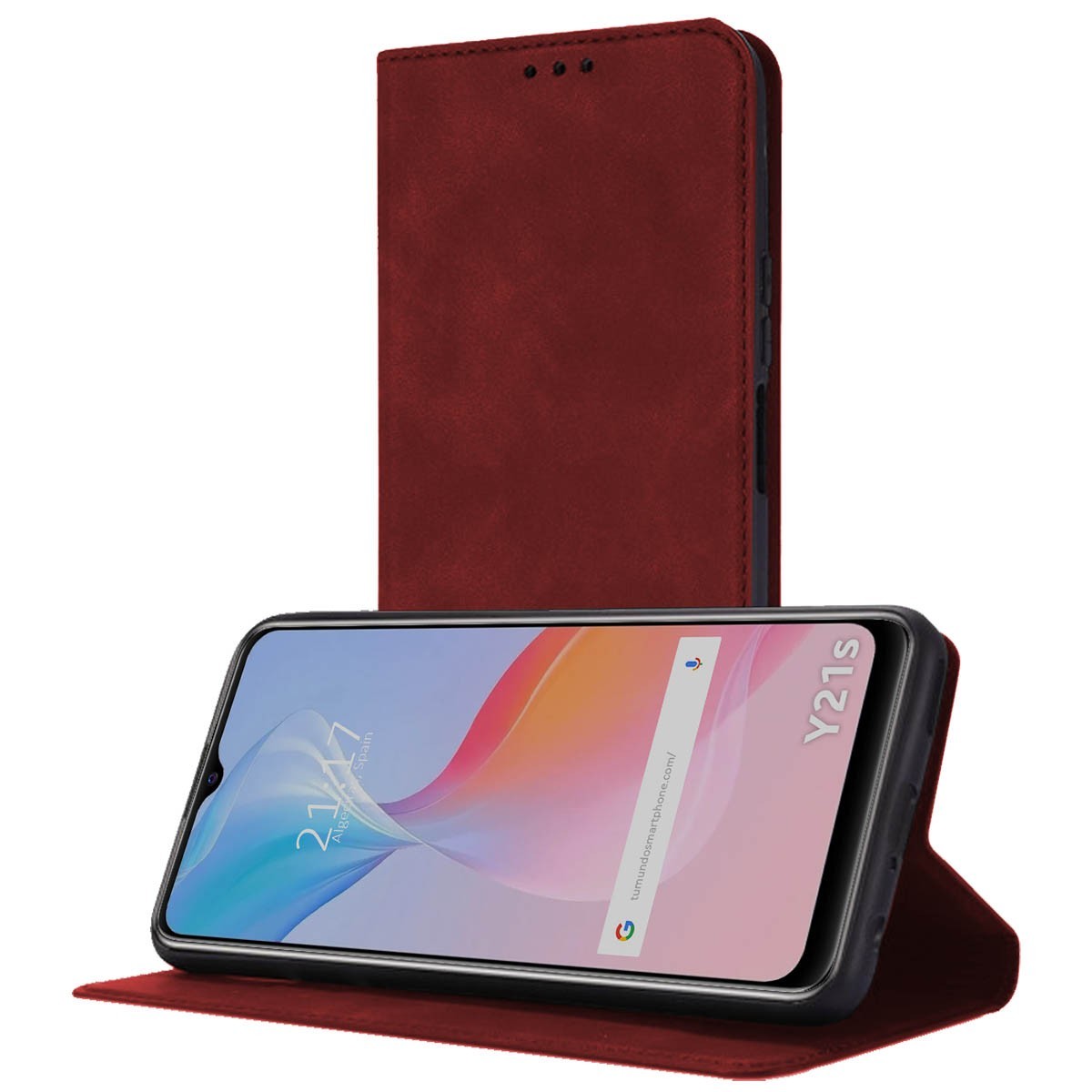 Funda Polipiel con Tarjetero para Vivo Y21 / Y21s / Y33s Color Roja