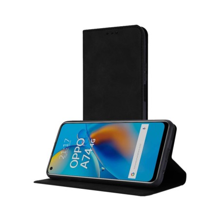 Funda Polipiel con Tarjetero para Oppo A74 4G Color Negra
