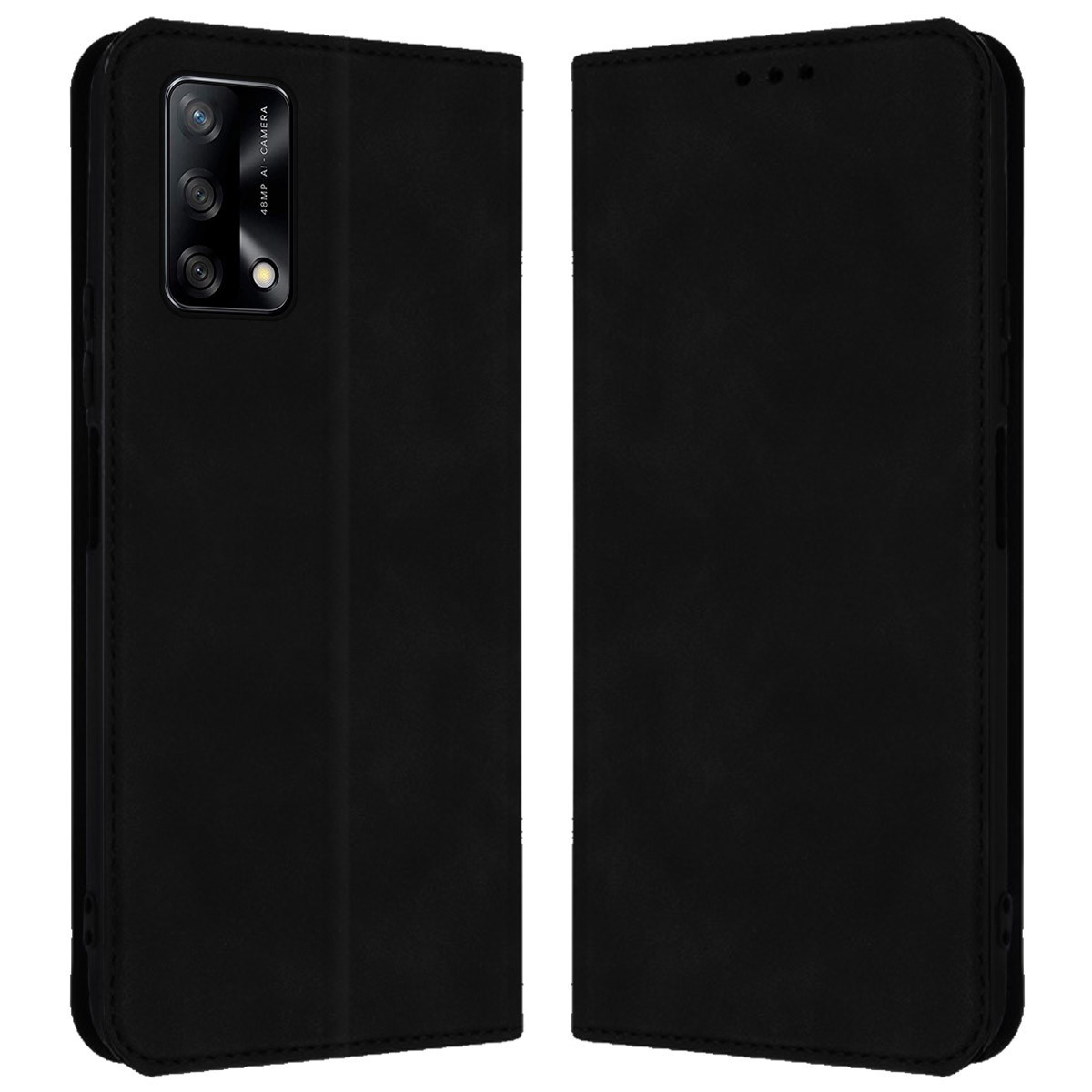 Funda Polipiel con Tarjetero para Oppo A74 4G Color Negra