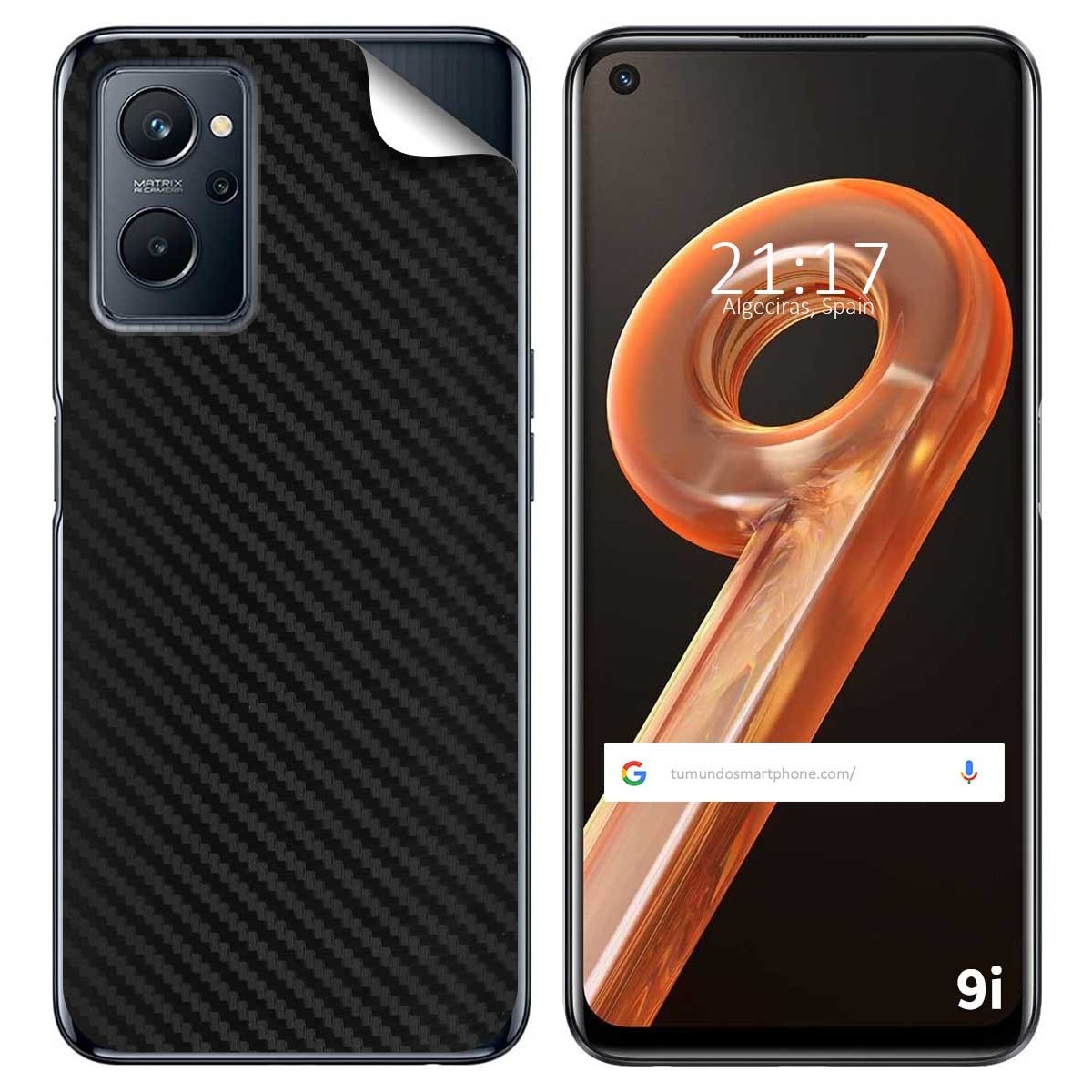 Pegatina Vinilo Autoadhesiva Textura Carbono para Realme 9i