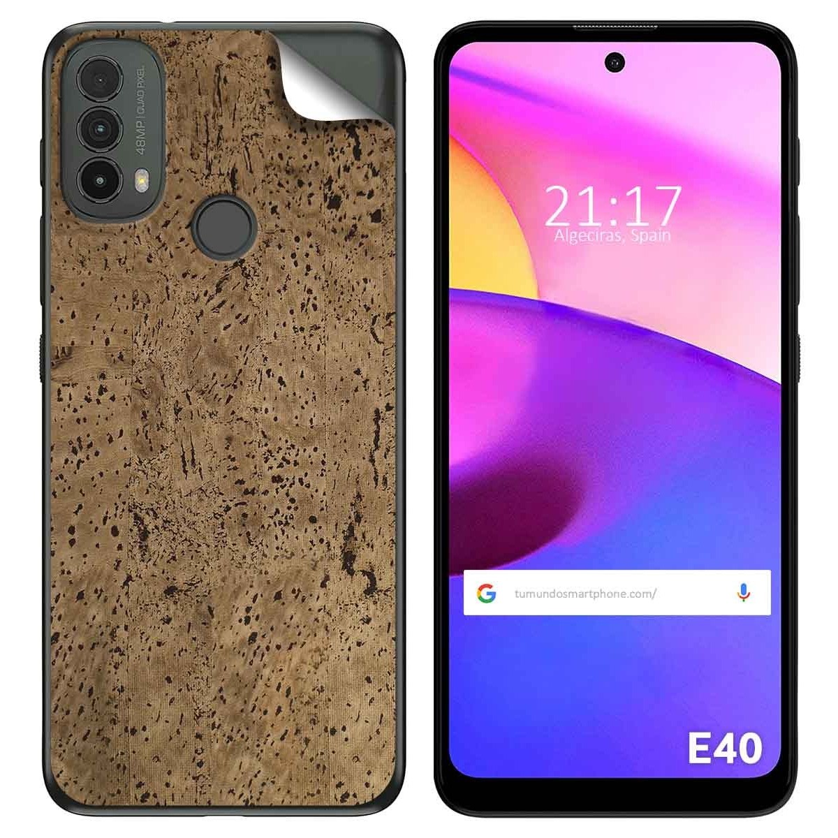 Pegatina Vinilo Autoadhesiva Textura Corcho para Motorola Moto E40
