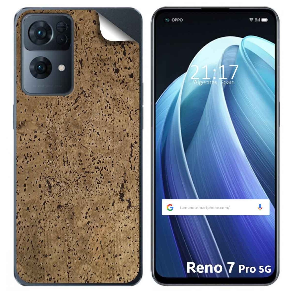 Pegatina Vinilo Autoadhesiva Textura Corcho para Oppo Reno 7 Pro 5G