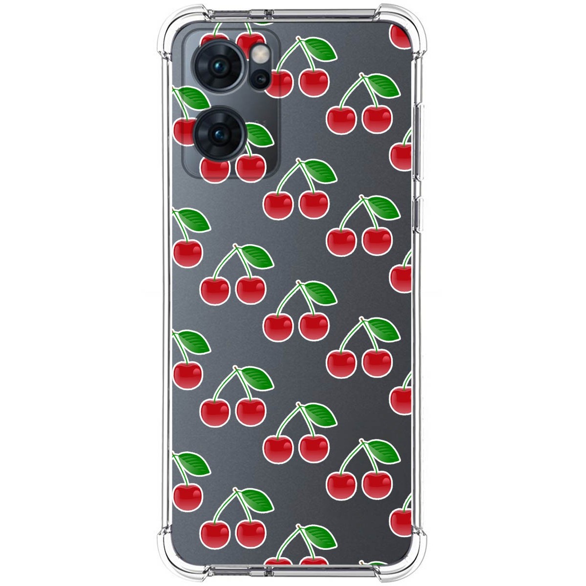 Funda Silicona Antigolpes para Oppo Reno 7 5G diseño Cerezas Dibujos