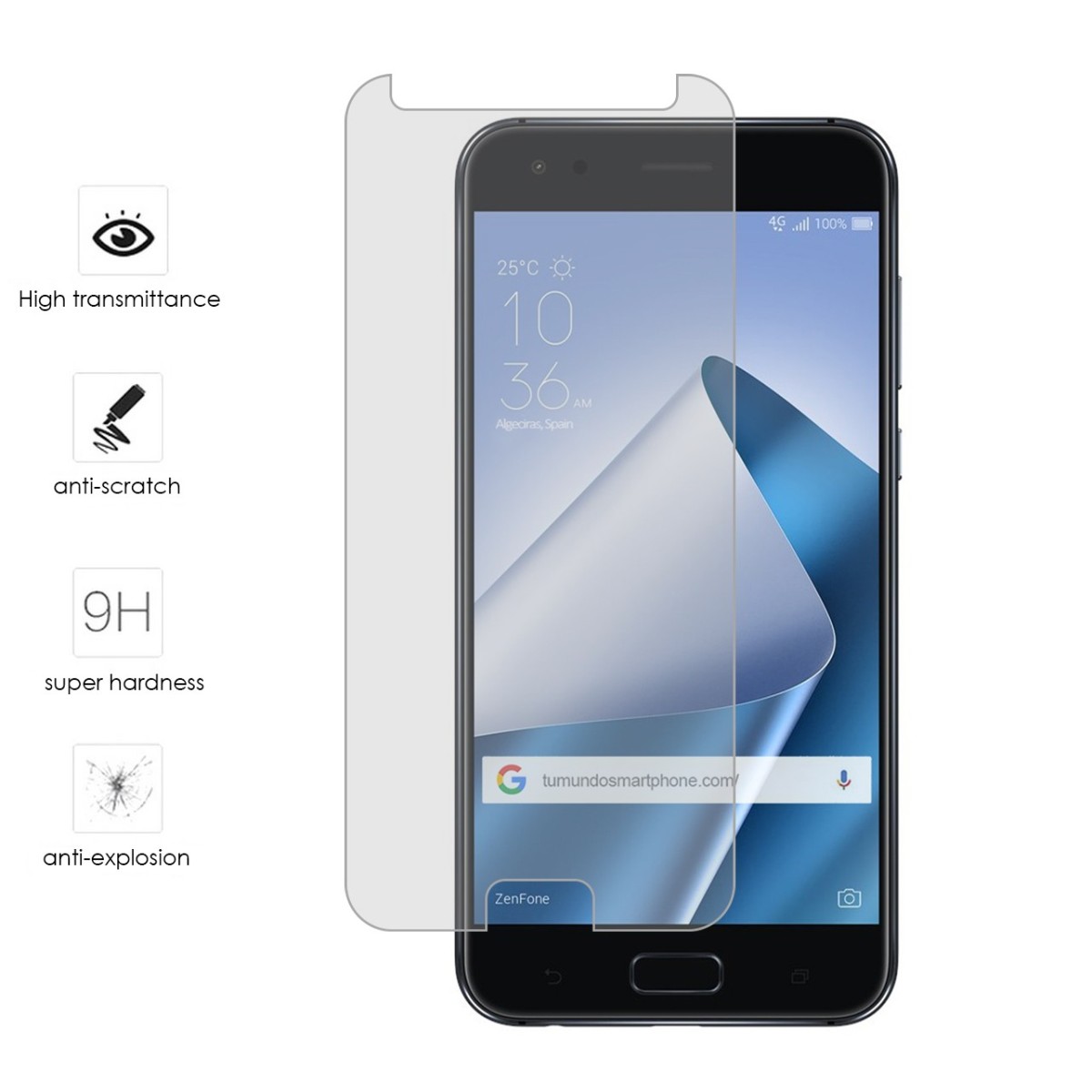 Protector Cristal Templado para Asus Zenfone 4 5.5" Ze554Kl