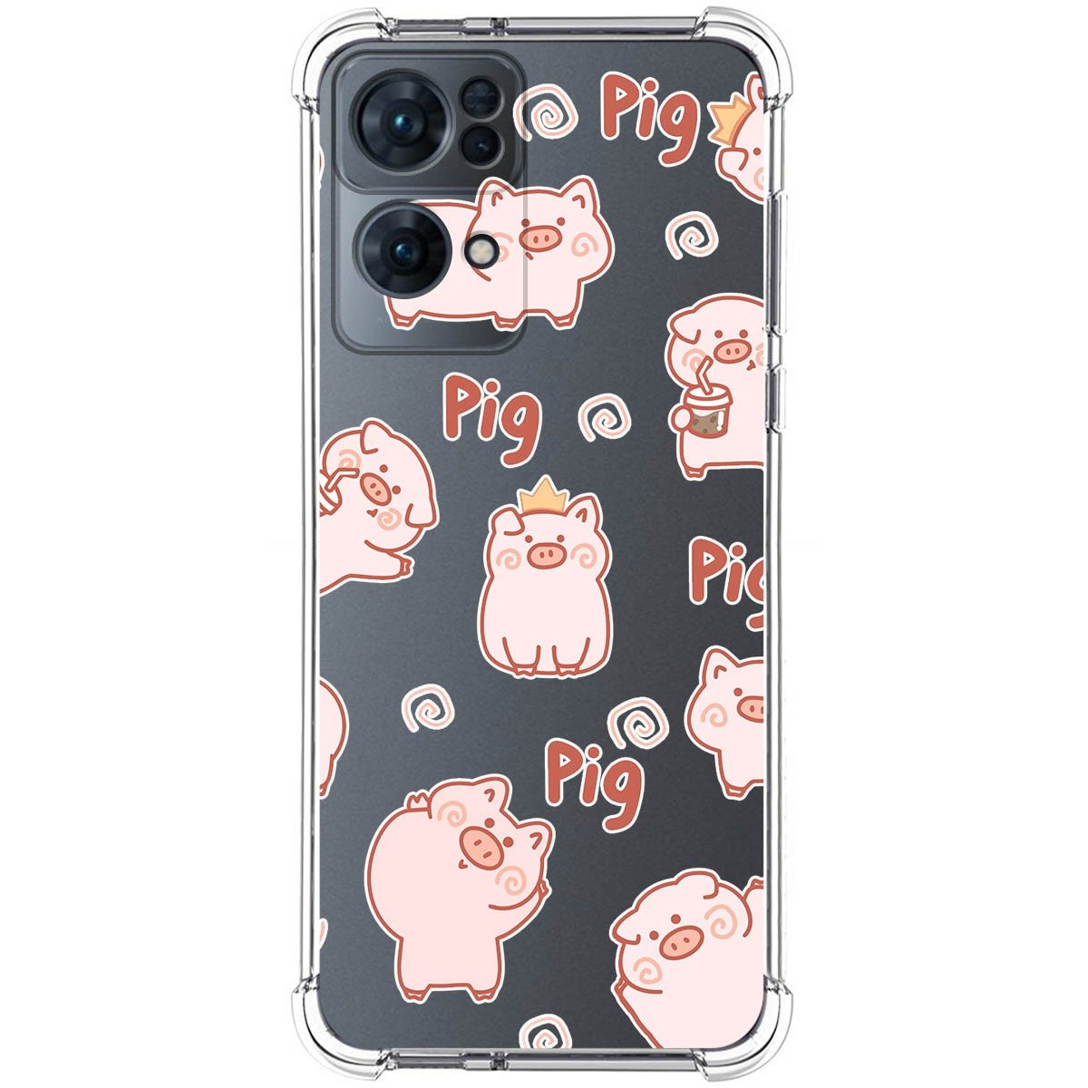 Funda Silicona Antigolpes para Oppo Reno 7 Pro 5G diseño Cerdos Dibujos