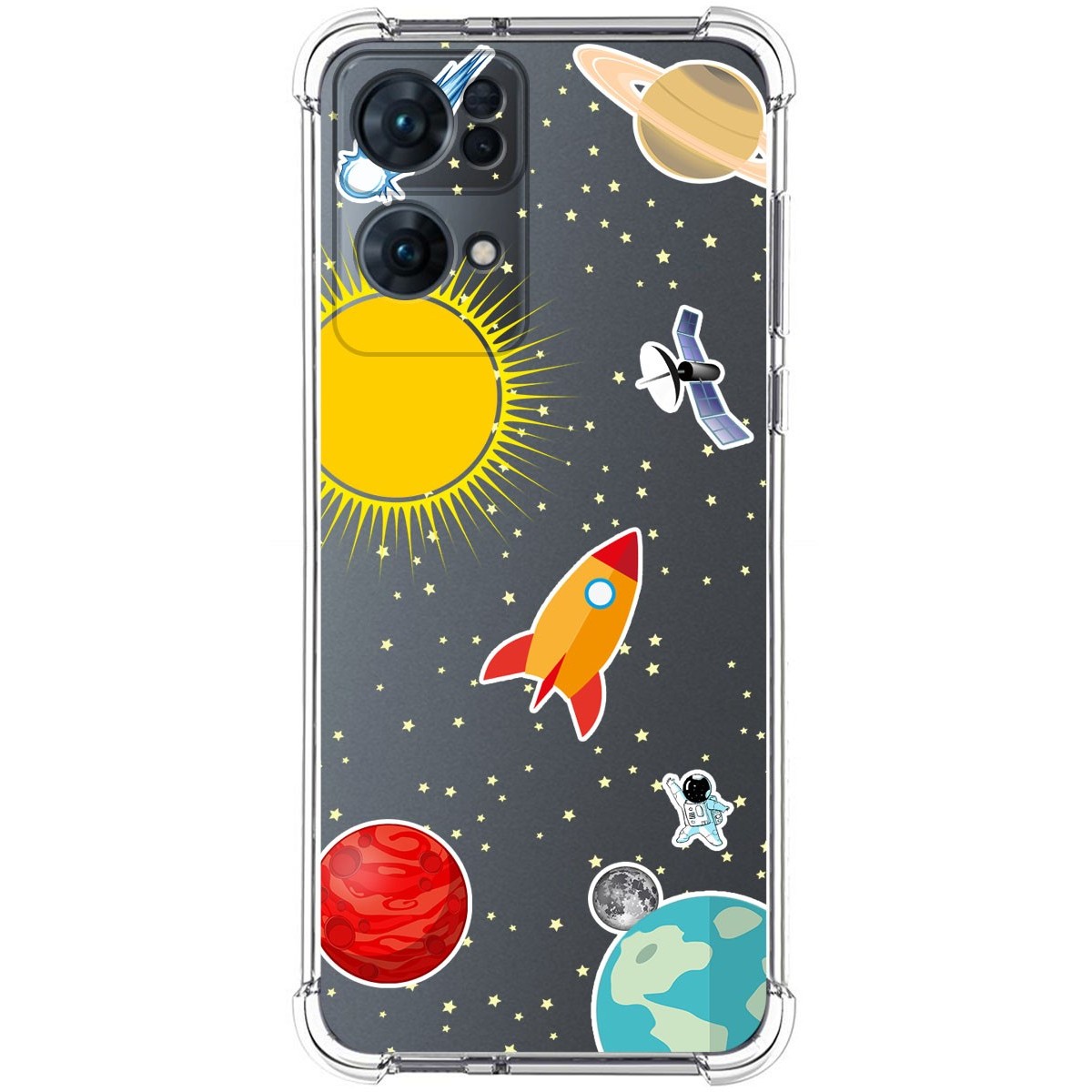 Funda Silicona Antigolpes para Oppo Reno 7 Pro 5G diseño Espacio Dibujos