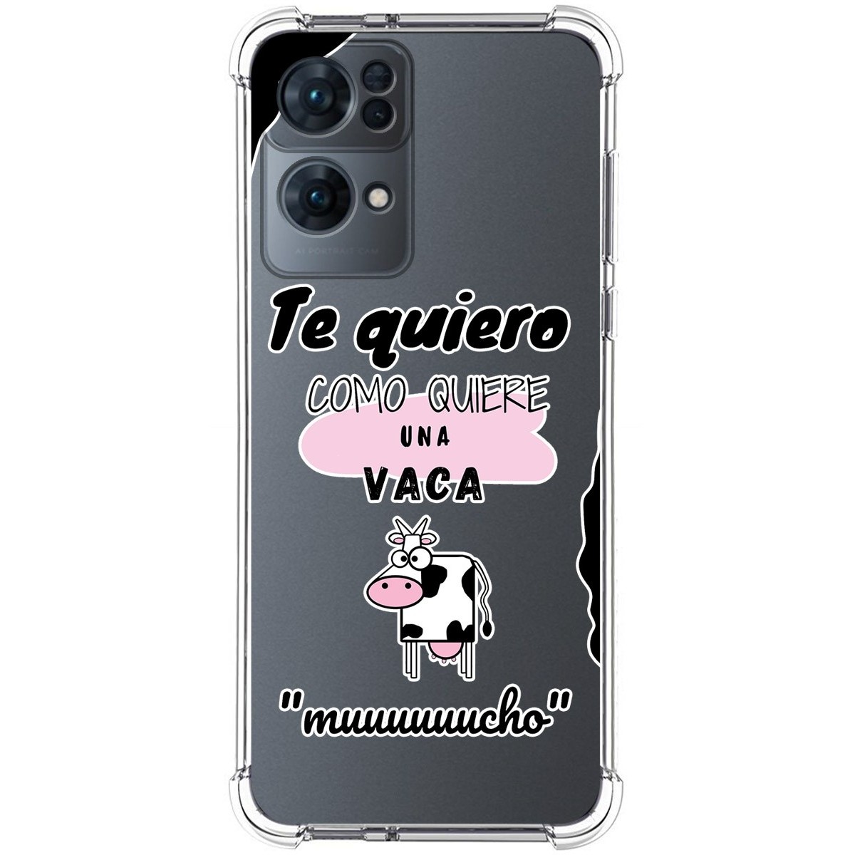 Funda Silicona Antigolpes para Oppo Reno 7 Pro 5G diseño Vaca Dibujos
