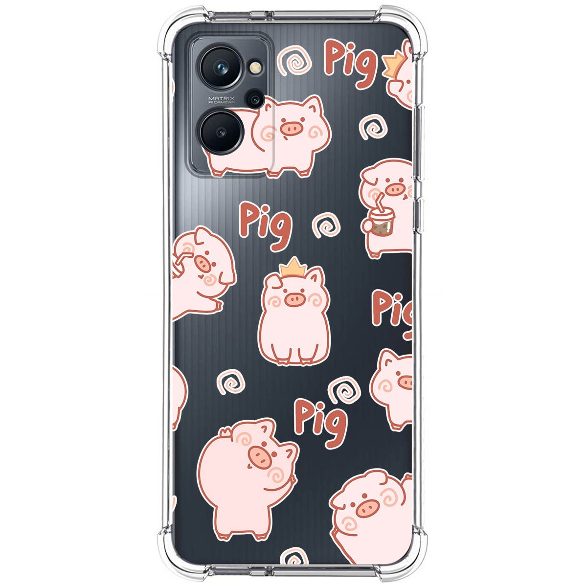 Funda Silicona Antigolpes para Realme 9i diseño Cerdos Dibujos