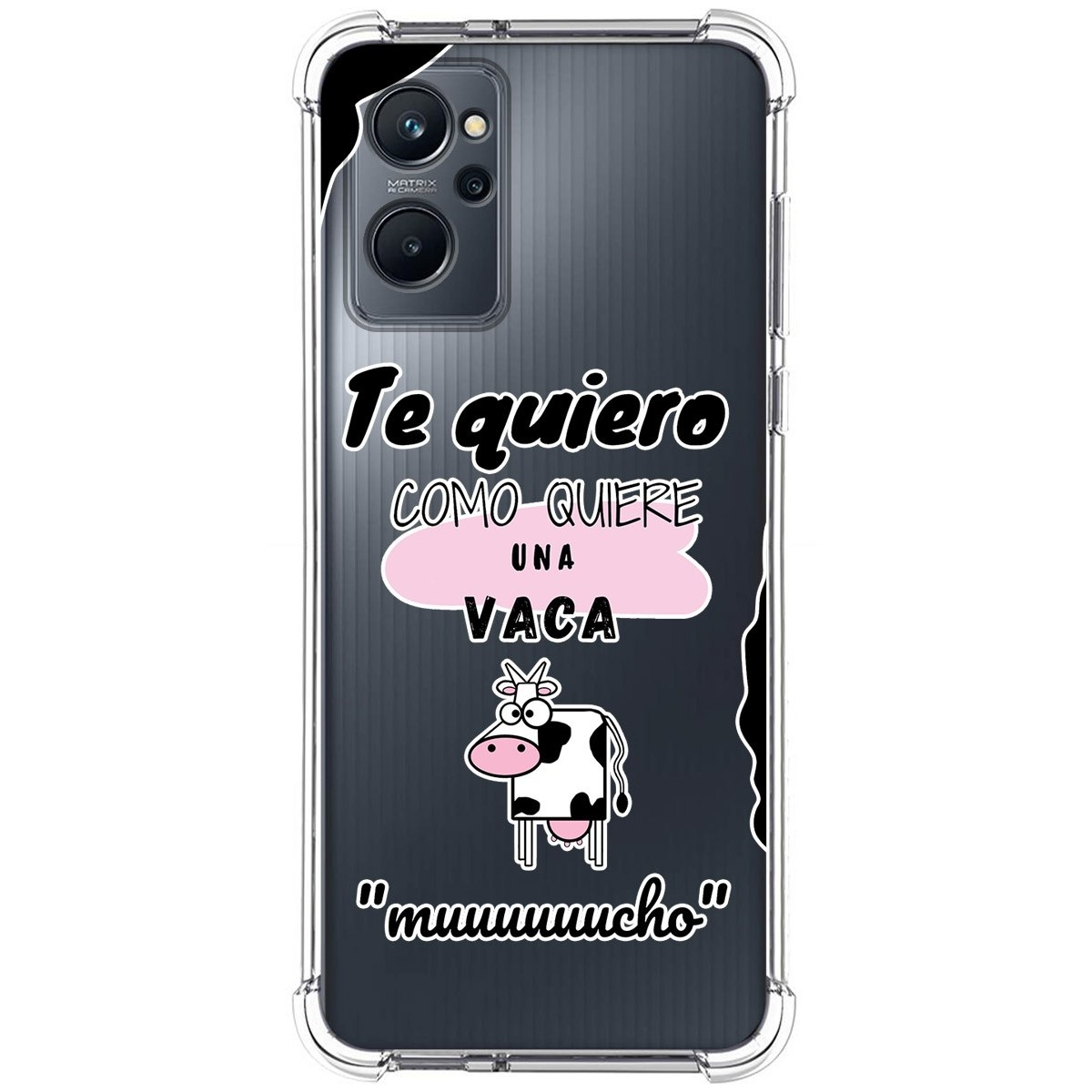 Funda Silicona Antigolpes para Realme 9i diseño Vaca Dibujos