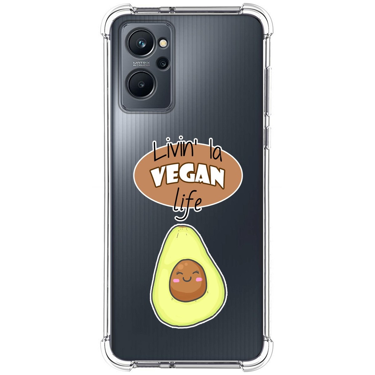 Funda Silicona Antigolpes para Realme 9i diseño Vegan Life Dibujos