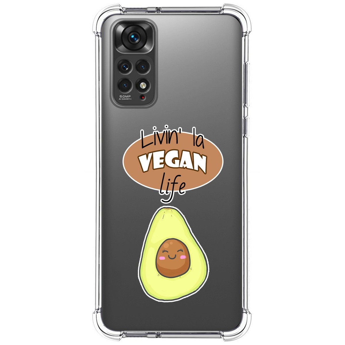 Funda Silicona Antigolpes para Xiaomi Redmi Note 11 / 11s diseño Vegan Life Dibujos