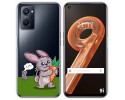 Funda Silicona Transparente para Realme 9i diseño Conejo Dibujos