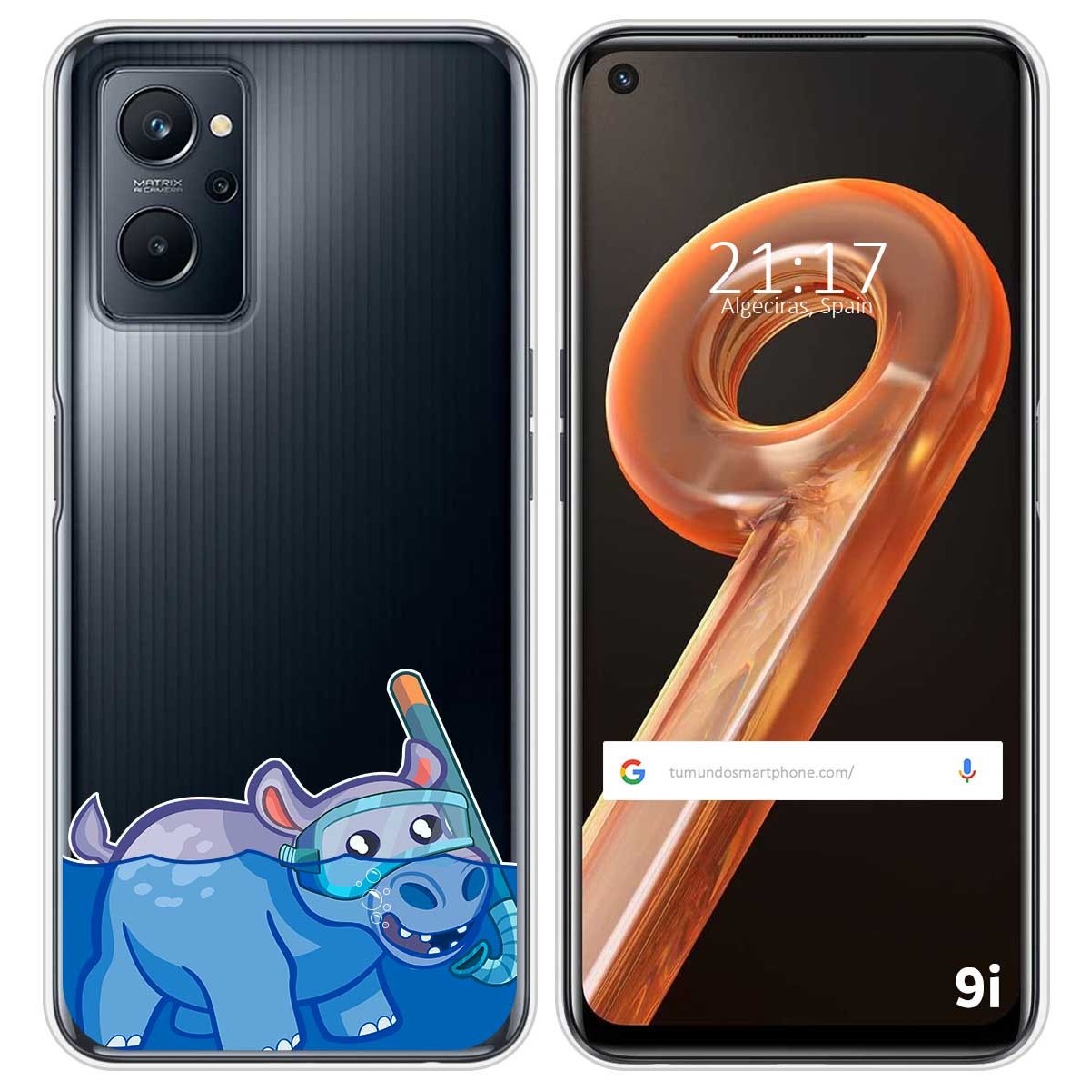 Funda Silicona Transparente para Realme 9i diseño Hipo Dibujos