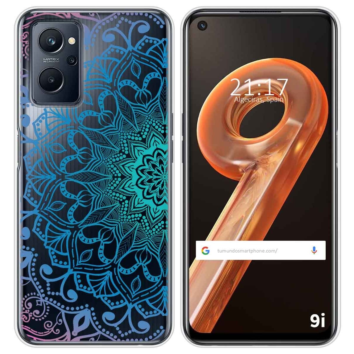 Funda Silicona Transparente para Realme 9i diseño Mandala Dibujos