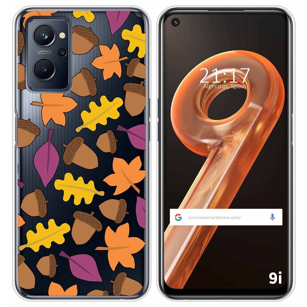 Funda Silicona Transparente para Realme 9i diseño Otoño Dibujos