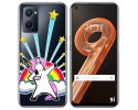 Funda Silicona Transparente para Realme 9i diseño Unicornio Dibujos