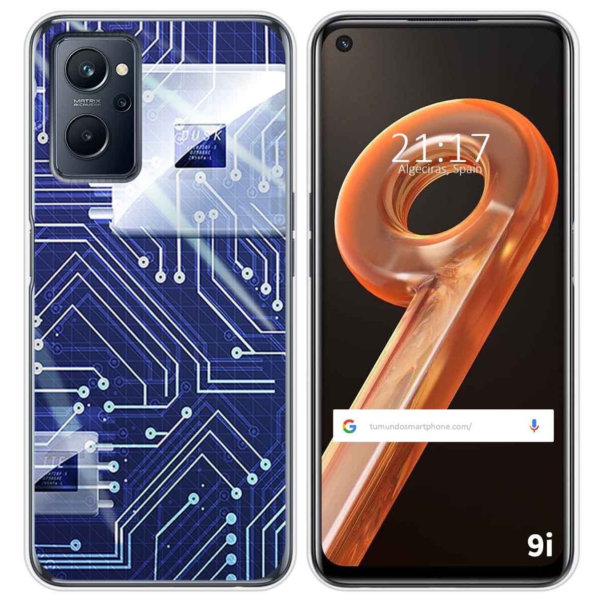 Funda Silicona para Realme 9i diseño Circuito Dibujos