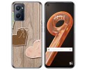 Funda Silicona para Realme 9i diseño Corazones Madera Dibujos