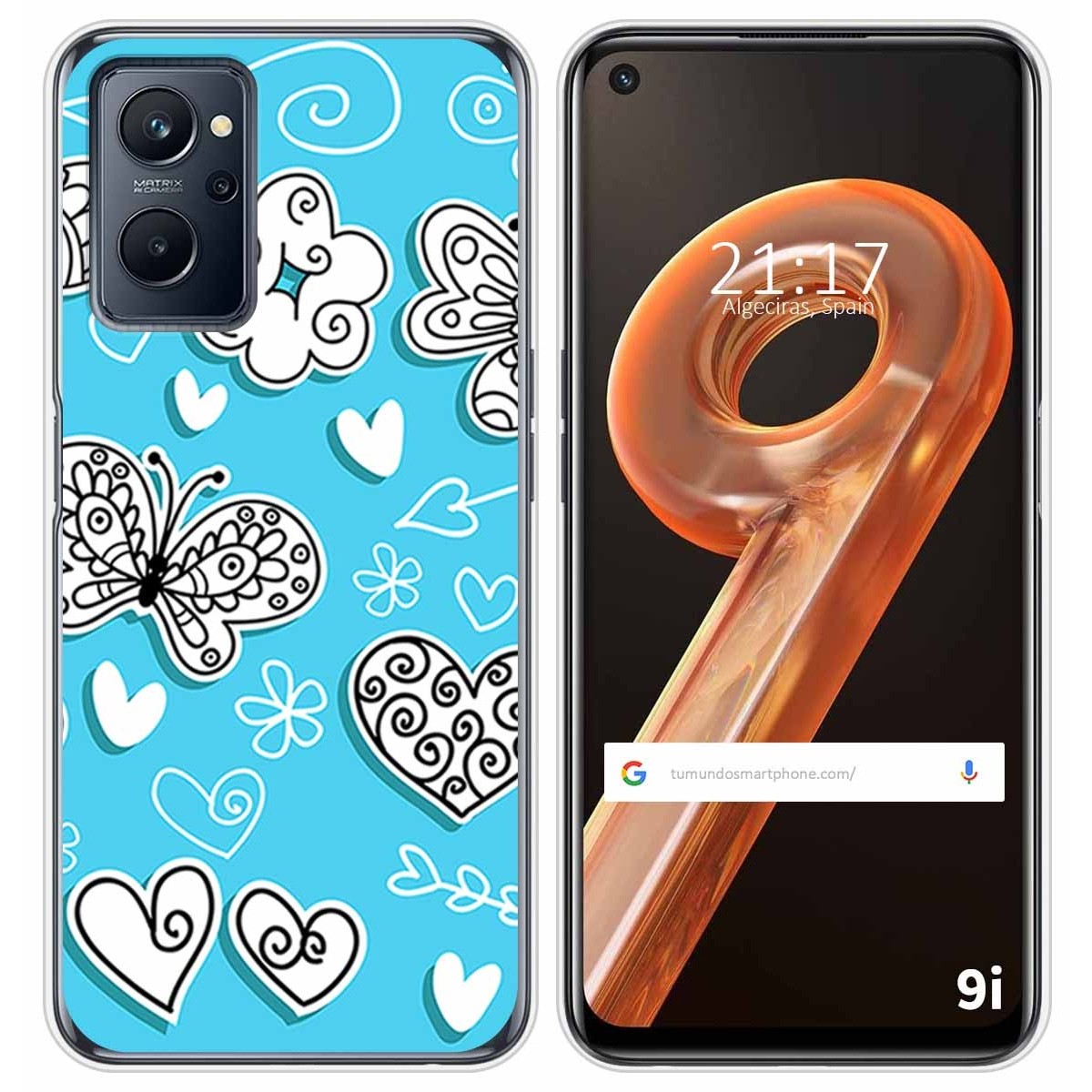 Funda Silicona para Realme 9i diseño Mariposas Dibujos