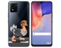Funda Silicona Transparente para Vivo Y01 diseño Avestruz Dibujos