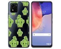 Funda Silicona Transparente para Vivo Y01 diseño Cactus Dibujos