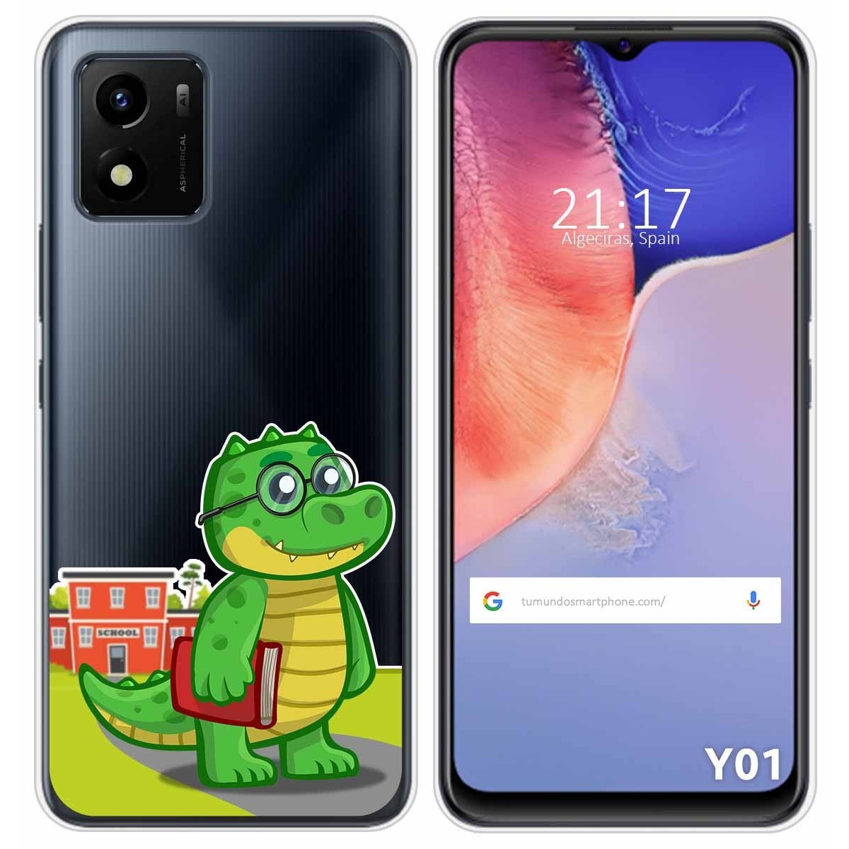 Funda Silicona Transparente para Vivo Y01 diseño Coco Dibujos