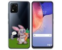 Funda Silicona Transparente para Vivo Y01 diseño Conejo Dibujos